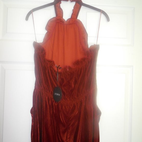 Jumper Velvet SMALL Halter Long Romper Bodysuit NEW - Picture 8 of 8